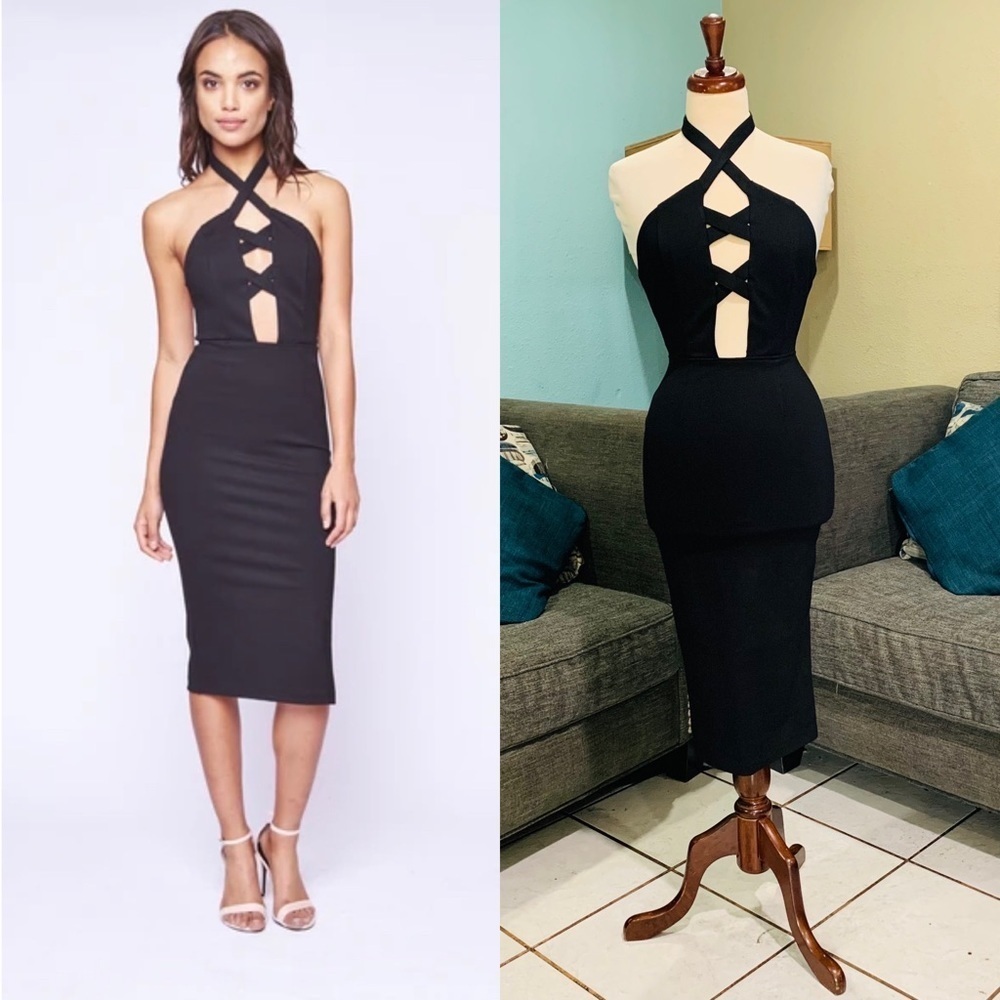 Madame X Black Women Open Back Black Luxury Night Out Dress Size XS‎ MSRP $290